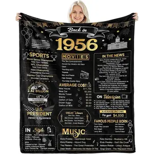 70th Birthday Gifts for Women Men - Back in 1956-70 Year Old Birthday Gifts for Men 1956 Birthday Gifts for Men Flannel Throw Blanket