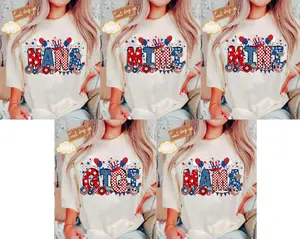 Comfort Colors Patriotic Mama T- Shirt , 4th Of July Mom T-Shirt , Red White Blue Mama Nana Mimi Gigi Shirt , American Flag Family Name Tee , Independence Day Outfit , 4th Of July Gift