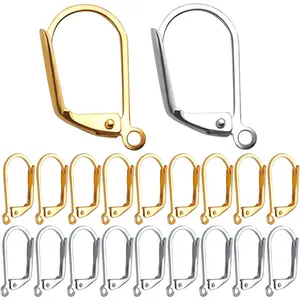100 Pieces Leverback Earring Hooks French Earwires Replacement Jewellery Making Gold and Silver