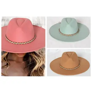Beaded Stiff Fedora Hat