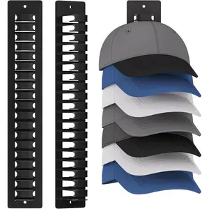 Hat Racks,Wall-Mounted Hat Organizer for Closet Bedroom RV Living Room - Holds 38 Caps with 3 Usage & 2 Installation Options.2-Pack