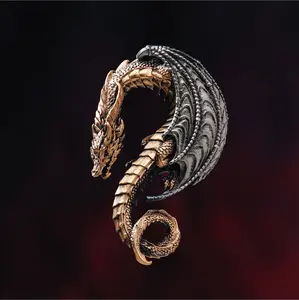 Dragon Hook Keychain Brass Dragon Key Ring Fantasy Dragon EDC Clip Gift for Men