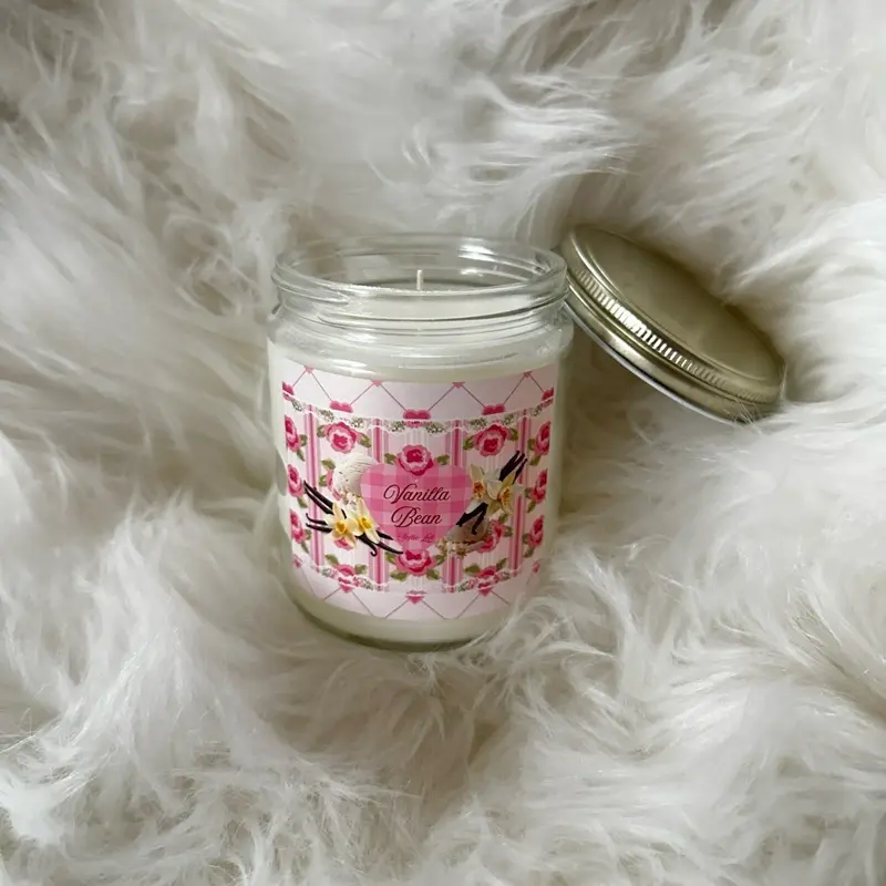 Warm Vanilla Bean Candle - Coquette Inspired Label