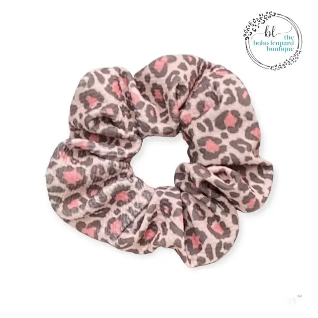 Handmade Large Leopard Print Scrunchie