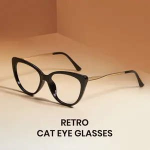 Cyxus Cat-Eye Metal Temple Anti-Blue Light Glasses TR90 Frame AC Lenses Durable Hinges Unisex Hot Sale Eyewear Fashion and Personalized, Daily Decoration Computer Reading Glasses-8144