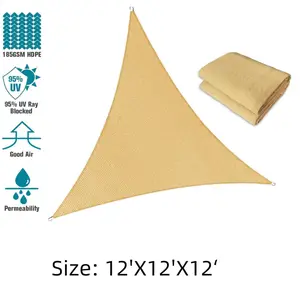 NW2.5Lbs Triangle Sun Shade Sails UV Block Canopy Awning Sunshades  for Patio Garden Deck Backyard Pool Camping Outdoor Activities, Sand