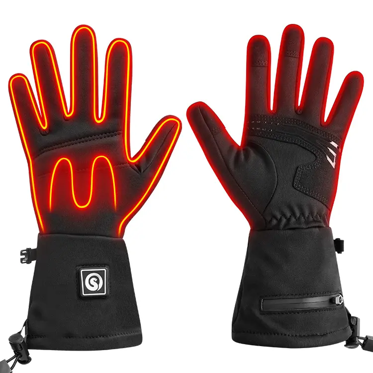 SAVIOR HEAT Thin Rechargeable Heated Gloves for Men & Women - Thermal Wear with Warmth, Touchscreen Compatibility, Blood Circulation Support for Skiing, Hunting, Promotes Blood Circulation, Infrared Fiber Heating, Unisex, Outdoors, Anti-Odour, Fishing, Qu