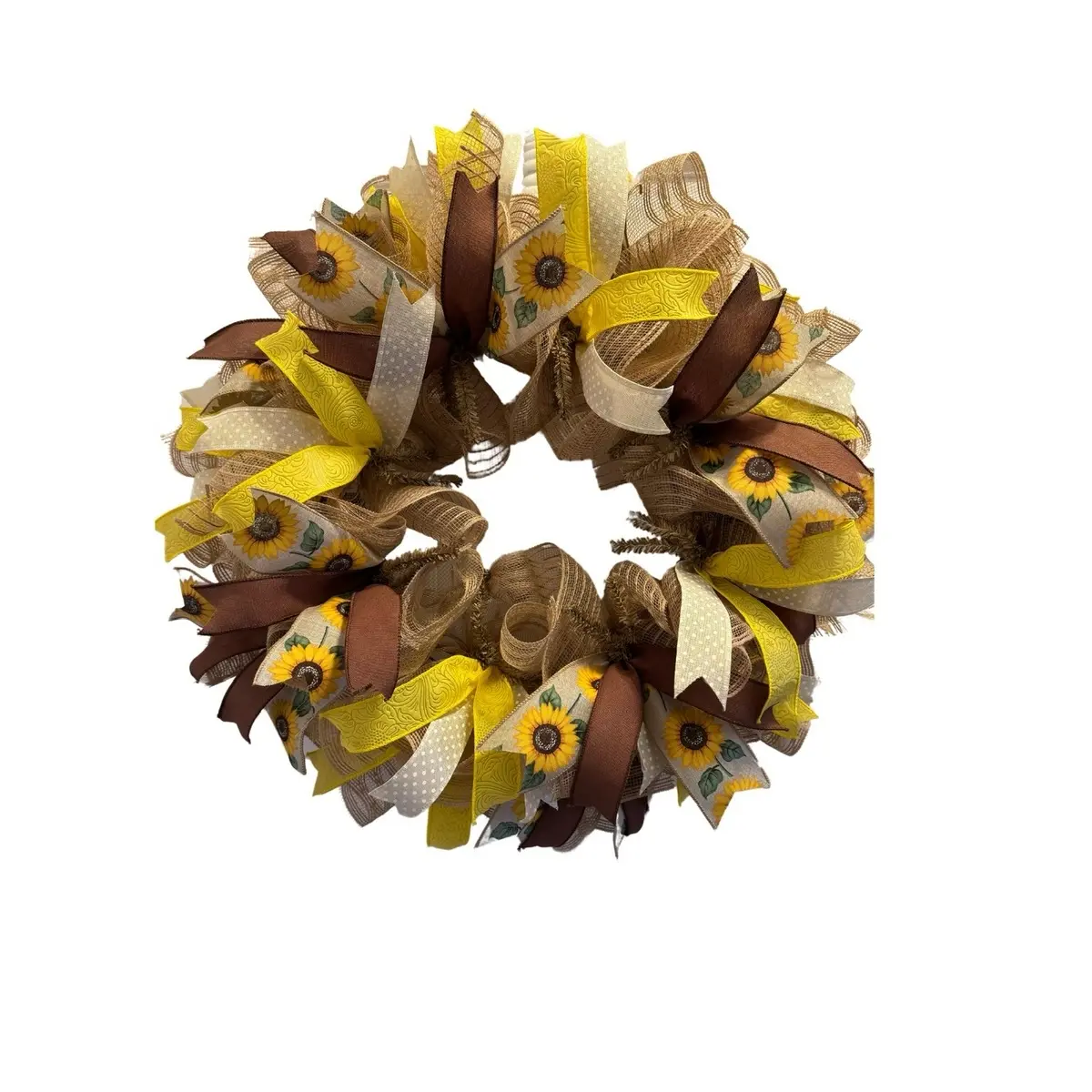 Sunflower wreath for front door, sunflower sunshine wreath, bright sunflower burlap wreath, rustic sunflower and ribbon wreath Decor Hanging Farmhouse Nature Hangable Decoration