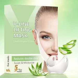 V-Line Face Sculpting Mask – Cooling Face Contour Mask for Jawline Shaping Look, Soft Comfortable Fit for Daily Use, 5 Pcs Reusable Set, Mother’s Day Skincare Gift
