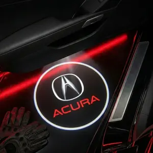 2 Pcs Acura Carbon Fiber Welcome Light Set, Car Lighting Accessories, Car Door Projection Lamp, Laser Light, Custom Decorative Floor Lamp, Car Light Embellishments (batteries Not Included)