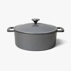 5.5qt Enamel Dutch Oven Stock Pot Gray Eclipse - Figmint