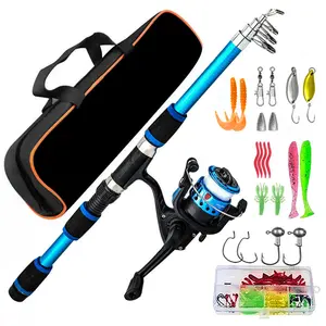 Telescopic Fishing Rod & Reel Combo - Complete All-in-One Starter Kit with Tackle, Lures & Carry Bag Anti-Entanglement Set