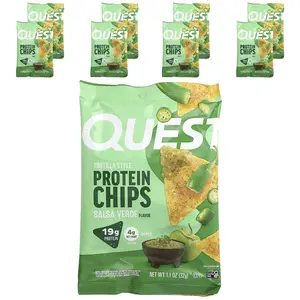 Quest Nutrition Tortilla Style Protein Chips, Salsa Verde, 8 Bags, 1.1 oz (32 g) Each