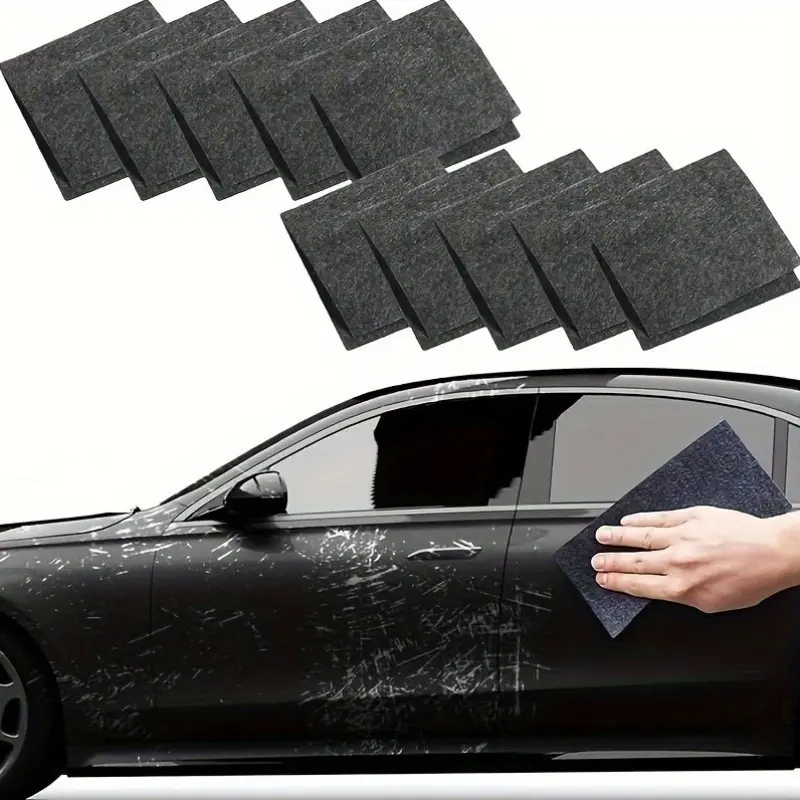 6pcs Fiber Scratch Remover Cloths for Car Surface Repair, Quick Fix Polishing Clean Cloth, Auto Care Tools, Uncharged, No Battery Required