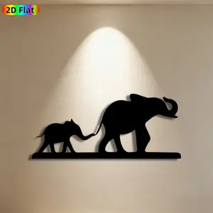 1pc Elephant Family Metal Wall Art, Heartwarming Elephant Statue Mural, Ideal Gift for New Year, Easter, Animal Decor Enthusiasts, Weather-Resistant Metal Wall Decor , Perfect for Living Room Wall & Garden Fence, Charming Home & Outdoor Decor
