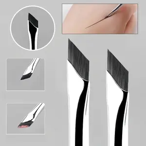 2Pcs Upgrade Blade Eyeliner Brush Ultra Thin Fine Angle Flat Eyebrow Brush Liner Brow Place Makeup Brush Precise Detail Brush ﻿