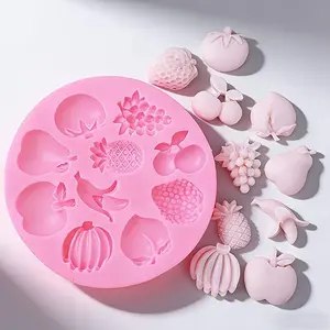 DIY Mini Watermelon Apple Grape Pear Strawberry Silicone Mold Chocolate Fondant Silicone Mold