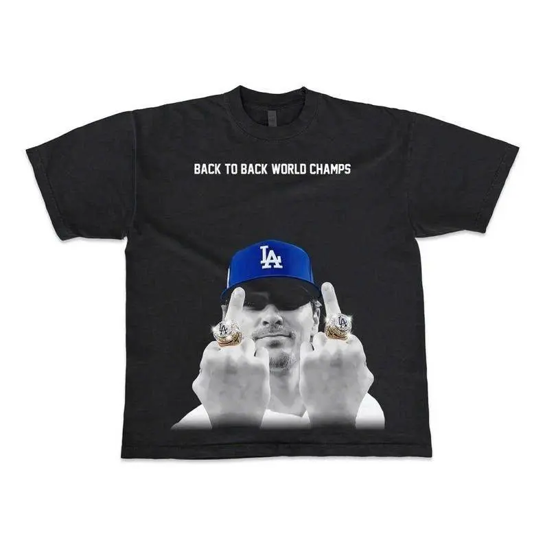 Vintage Bootleg Back To Back World Champs Trendy Funny Graphic Cotton Unisex T-Shirt