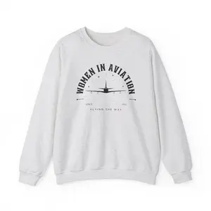 Women In Aviation, Female Pilot, Aviation, Pilot Shirt, Pilot Gift, Pilot, Female Aviation, Gift, Unisex Heavy Blend™ Crewneck Sweatshirt