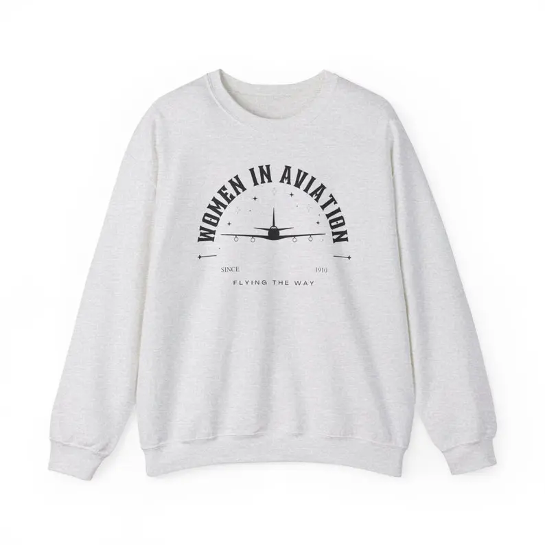 Women In Aviation, Female Pilot, Aviation, Pilot Shirt, Pilot Gift, Pilot, Female Aviation, Gift, Unisex Heavy Blend™ Crewneck Sweatshirt