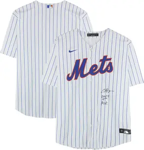 Carson Benge New York Mets Autographed White Nike Replica Jersey with "2024 19th Pick" Inscription - Fanatics Authentic Certified