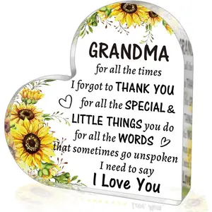 Christmas Gifts for Grandma from Grandkids, to My Grandma  Heart Sign Paperweight Presents, Birthday Mothers Day Valentines Day Gifts for Grandma Grandmother