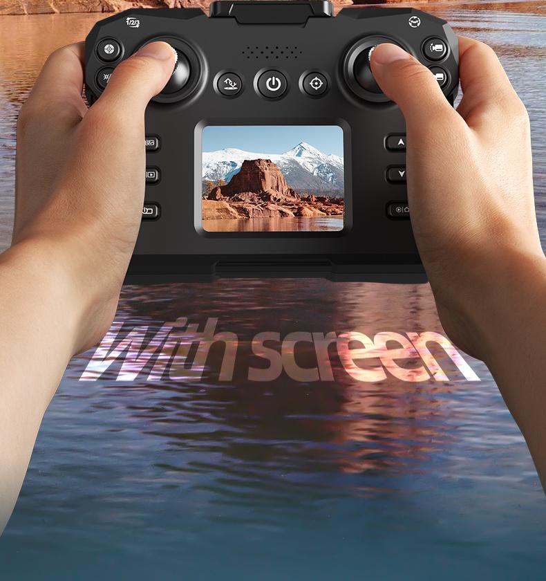 KY102 Drone with Screen Controller & SD Card, HD Camera, Brushless Motor, Optical Flow Positioning, Active Obstacle Avoidance, Dual Battery Kit, One-Key Takeoff/Landing, Beginner FPV Quadcopter