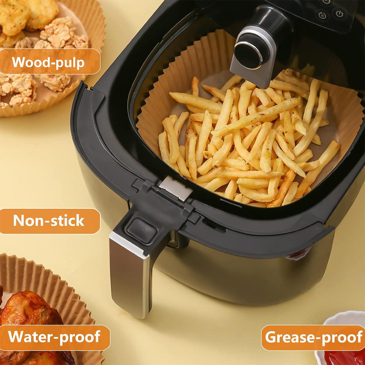Air Fryer Liner,100 Square Air Fryer ParchmentPaper Liner, Air Fryer Liners Disposable for Microwave,Square Non-Stick Air Fryer Liner Square Free of Bleach