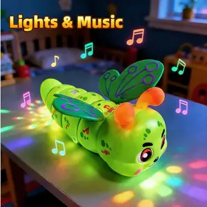 Cute Stunt Caterpillar Design,Cool Toy,Sensory,Music,Lights,360° Rotation, Perfect Gift for Children's Day, Christmas, Halloween & Other Festivals,Baby Educational Musical Caterpillar Toy