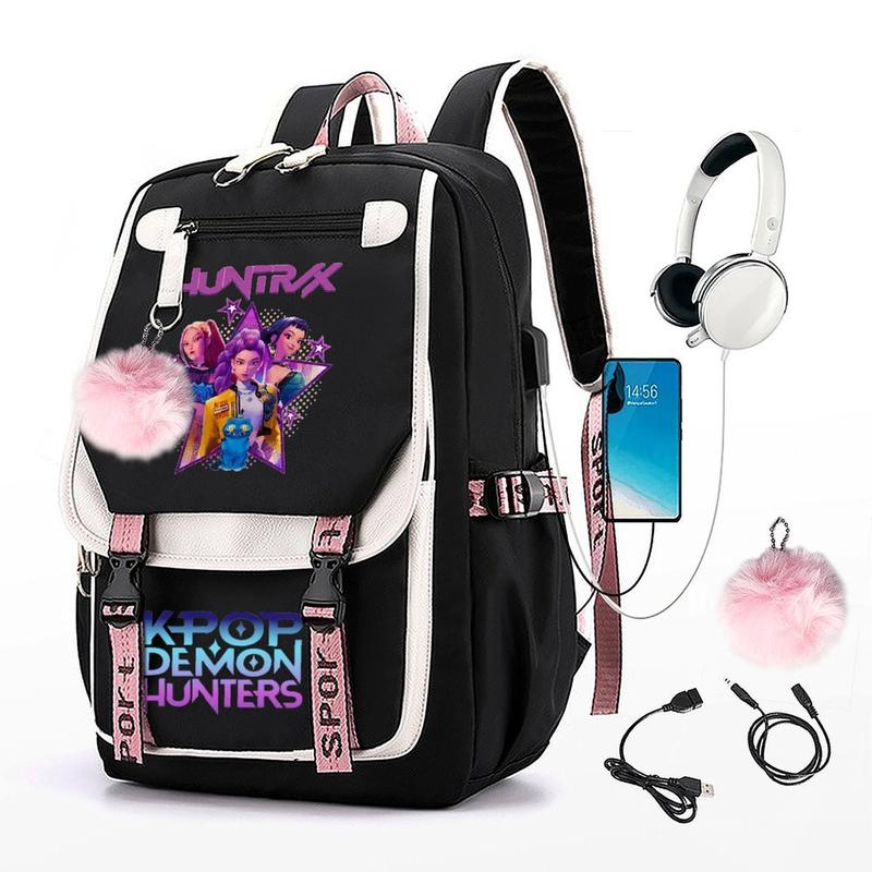 KPop Demon Hunters Youth Backpacks Merch Laptop Bags Use for Travel Commuting＆Camping Best Gift for Birthday 18.1''*11.4''