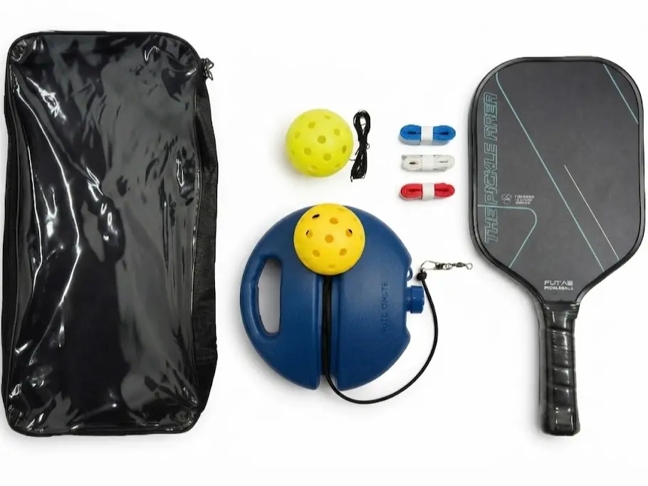 Solo Pickleball Trainer Set with Paddle & Pickleballs - Portable Rebound Practice Equipment for Home, Backyard, Garage & Outdoor Training