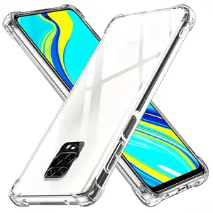 Case for Xiaomi Redmi Note 9S / Redmi Note 9 Pro / Redmi Note 9 Pro Max, Clear Phone Case with Reinforced Corners Camera Protection Bumper Slim Fit Shockproof Flexible TPU Case, Transparent