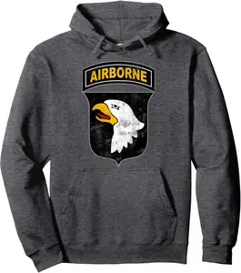 U.S Army 101st Airborne Division Paratrooper Veteran Flag Pullover Hoodie