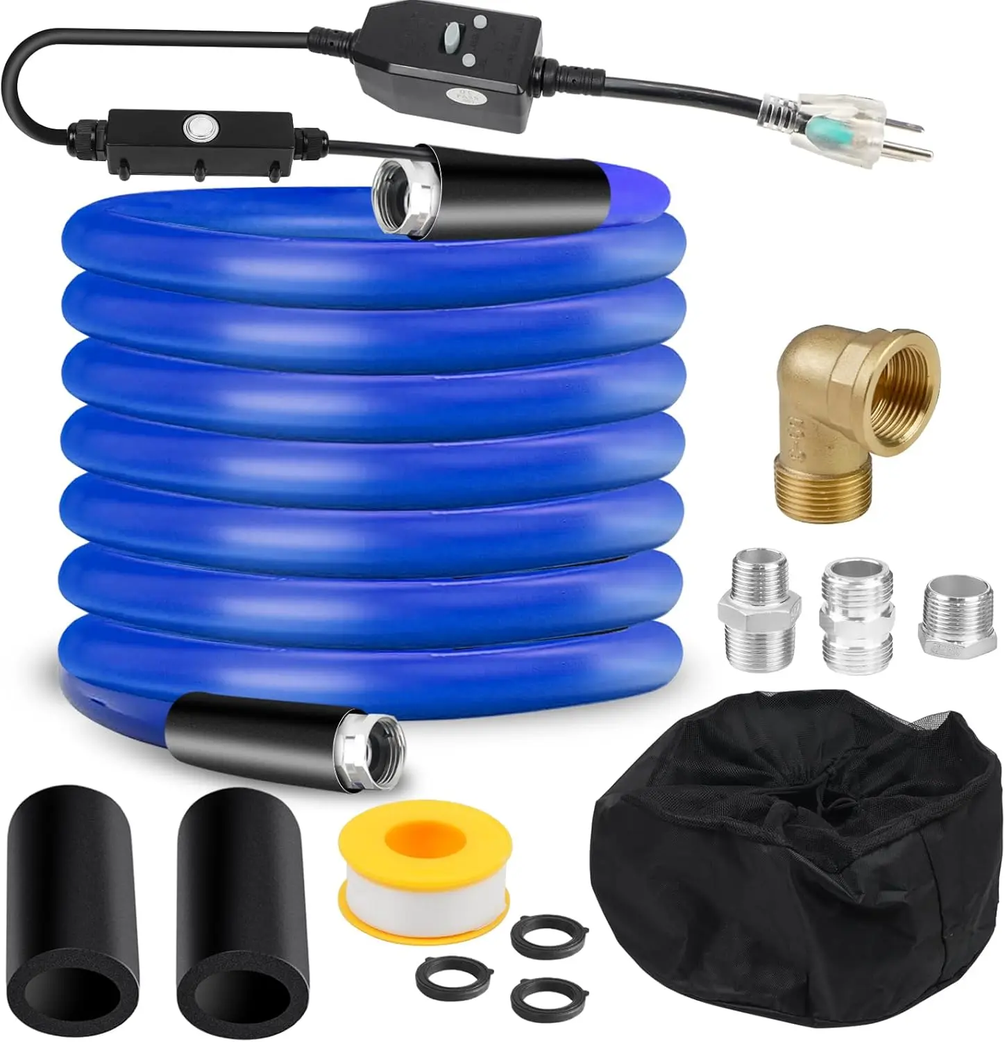 30FT,15FT, Heated Water Hose for RV,-45℉ Antifreeze Heated Drinking Garden Water Hose,Electrically Heated Garden Hoses, Rv Accessories,Rv,Rv Water Hose,Auto Accessory (30FT)