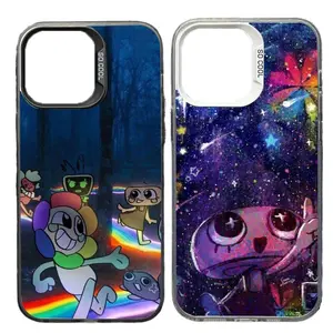Game Dandys World Phone Cases for iPhone 17 Air 16 Pro Max 15 14 Plus 13 12 11 Blcak Colorful Silver Plated Inside Cover