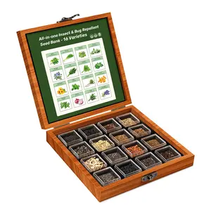 LUSH&DEW All-in-One Insect & Bug Repellent Seed Bank - 16 Organic Seed Varieties for Garden Plants Vegetables Flowers Seeds Box Lavender