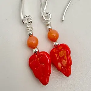 Hand-wired earrings- Czech glass
