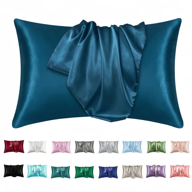 1/2pcs Luxury Soft Silk Pillowcases, Breathable Skin-Friendly Cool Feel, Pure Color Envelope Closure, Bedding Accessories