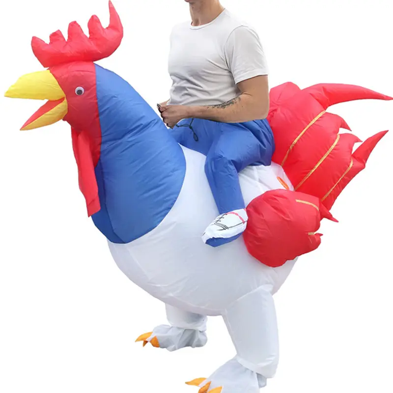 Blue and White Rooster