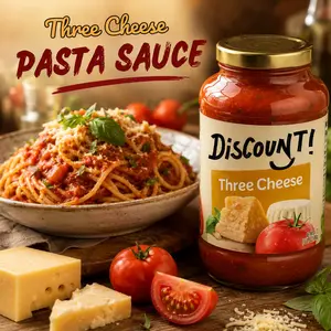 Three Cheese Pasta Sauce, Rich Creamy Tomato Based Sauce, Ready To Use Cooking Ingredient For Pasta And Family Meals, 24oz Jar