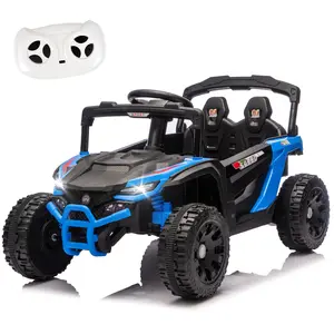 24V Kids Ride-On UTV with 2.4G Remote Control 80W Motors Four-Wheel Suspension Anti-Collision Bar High Chassis Anti-Slip Grip Wheels Bluetooth Music for Ages 2-4 tiktokshopspringglowup