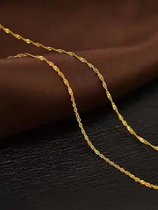 Gold Silver Color Stainless Steel Wave Chain Necklace, Multiple Sizes Available, Couple Wear, DIY Jewelry Pairing, Valentine's Gift