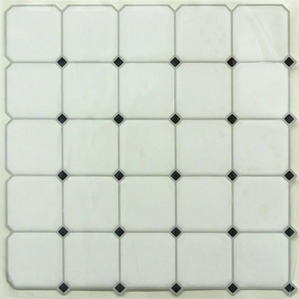 ROOMMATES BLACK AND WHITE DIAMOND TILE PEEL AND STICK BACKSPLASH TIL3462FLT