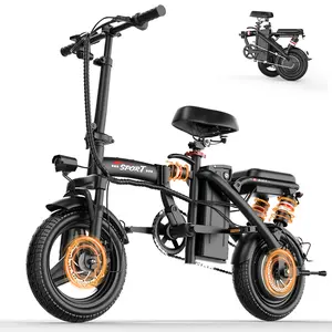 DGZ Z8 Electric Bike | Peak 1200W | 25MPH | 14" Pneumatic Tires | 22-40 Mile Range l Rear Disc Brake l Foldable l Two Seats Ebike for Commuting