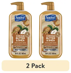 Suave Essentials 2 Pack Cocoa Butter & Shea Gentle Body Wash 30 Oz Ocean Breeze Fragrance Long Lasting Up To 12 Hours Moisturizers