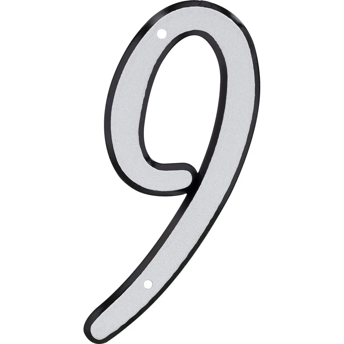 Hillman Group 841614 4 in. Nail-On Reflective Plastic House Number 9, Home Decor Sign, Signs