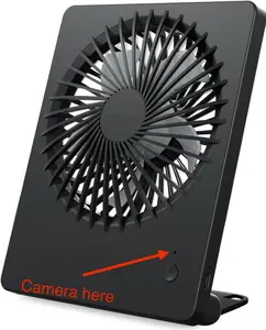 4K 1080P WiFi Camera Desk Fan with Audio Rechargeable Battery Plus USB charging for continuous recording for Home and Office Security Parental Monitoring of Underage Children, Ios&Android