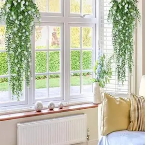 4-Pack Artificial Hanging Plants, Lifelike Fake Plant, Vibrant Colors, Silk Violet Flowers with Eucalyptus Leaves, Artificial Flower Arrangements, UV Resistant, Home Garden Decor