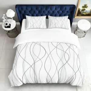 Modern Abstract Bedding Set, 3-Piece Includes Duvet Cover & Pillowcases, Soft Luxury Fabric for Bedroom Decor, Hotel Lounge Use