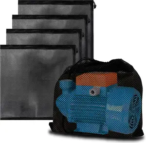 4PCS Pump Barrier Bag - Pond Pump Filter Bag Pump Mesh Bag Pump Bag Mesh Bag for Pond Pump, Water Filter Pump, Waterfall Pumps, Fish Tank, Aquarium, Outdoor Ponds,Garden，Swimming Pool (17 X 17 IN) LST-Pump Barrier Bag
